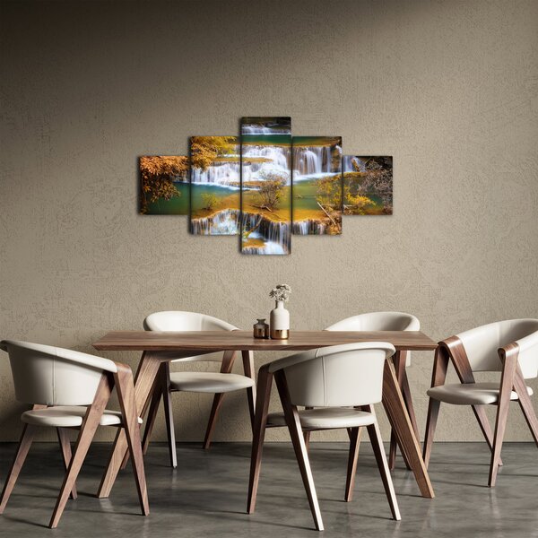 Obraz - Vodopády Huay Mae Khamin, Thajsko (125x70 cm)