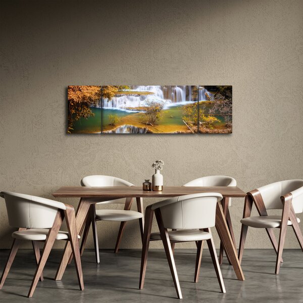 Obraz - Vodopády Huay Mae Khamin, Thajsko (170x50 cm)
