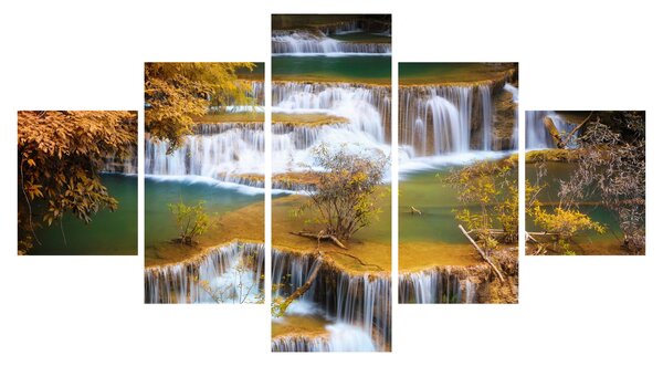 Obraz - Vodopády Huay Mae Khamin, Thajsko (125x70 cm)
