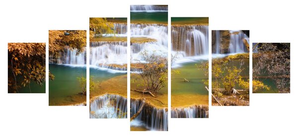 Obraz - Vodopády Huay Mae Khamin, Thajsko (210x100 cm)