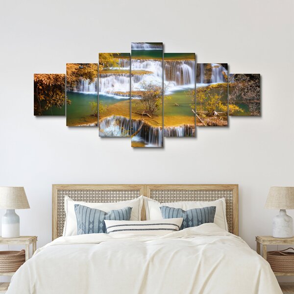 Obraz - Vodopády Huay Mae Khamin, Thajsko (210x100 cm)