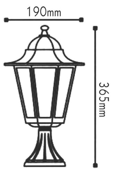 ACA Lighting Garden lantern venkovní stojací svítidlo HI6023R