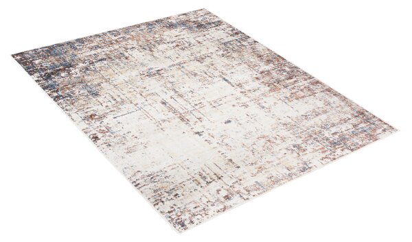 Makro Abra Kusový koberec MIA 5217A Abstraktní moderní krémový tmavě modrý Rozměr: 80x150 cm