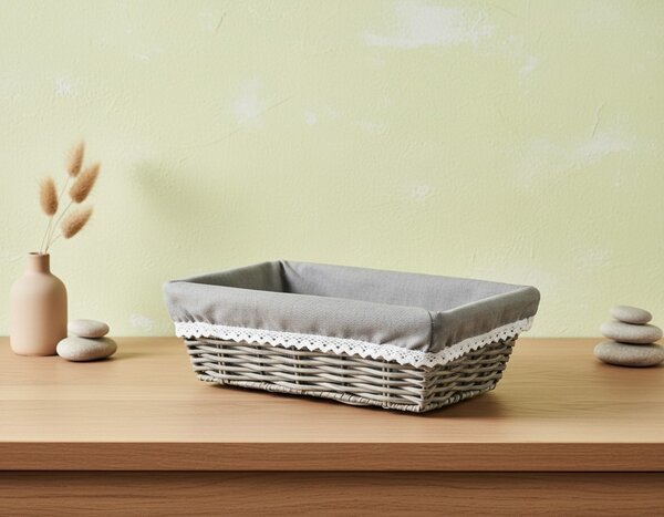 Mondex Košík WILL 28x18x9 cm šedý