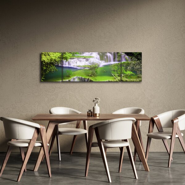 Obraz - Vodopády Huay Mae Khamin, Kanchanaburi, Thajsko (170x50 cm)