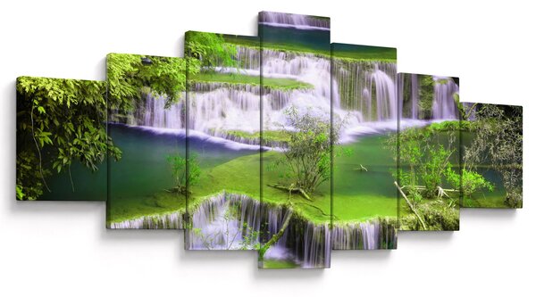 Obraz - Vodopády Huay Mae Khamin, Kanchanaburi, Thajsko (210x100 cm)