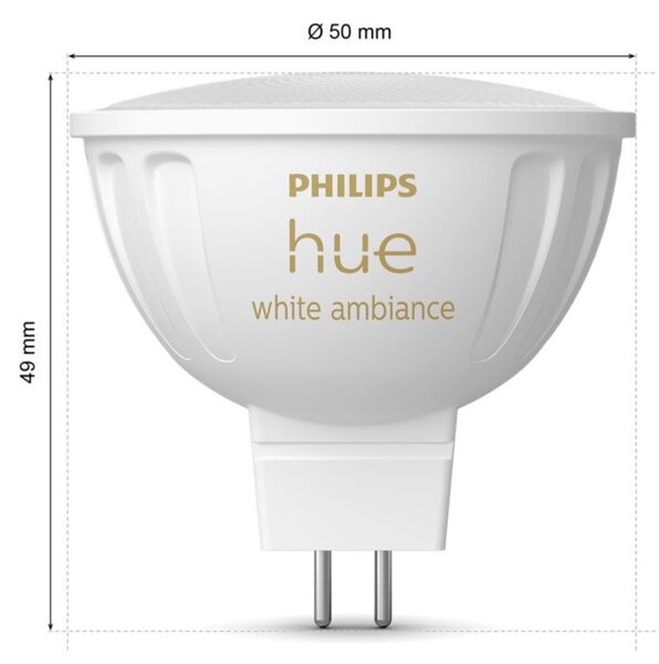 Hue WA LED žárovka GU5,3 MR16 5,1W 12V 400lm 2200K-6500K IP20