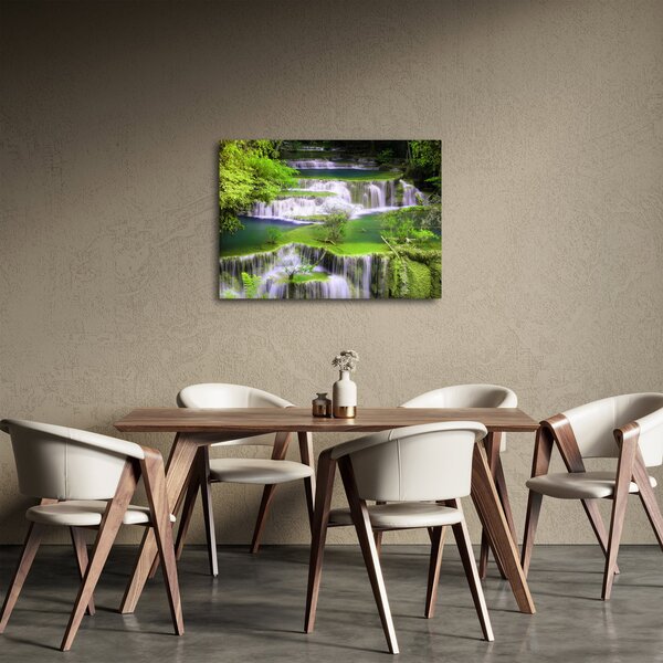 Obraz - Vodopády Huay Mae Khamin, Kanchanaburi, Thajsko (70x50 cm)