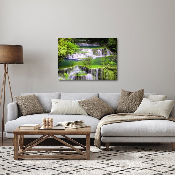 Obraz - Vodopády Huay Mae Khamin, Kanchanaburi, Thajsko (70x50 cm)