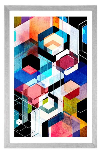 Plakát s paspartou abstraktní geometrie