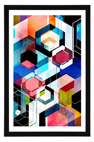 Plakát s paspartou abstraktní geometrie