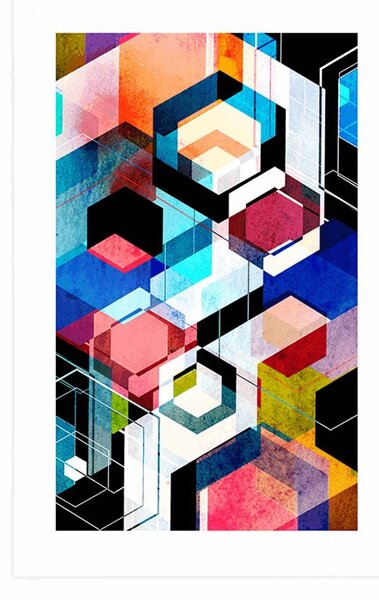 Plakát s paspartou abstraktní geometrie