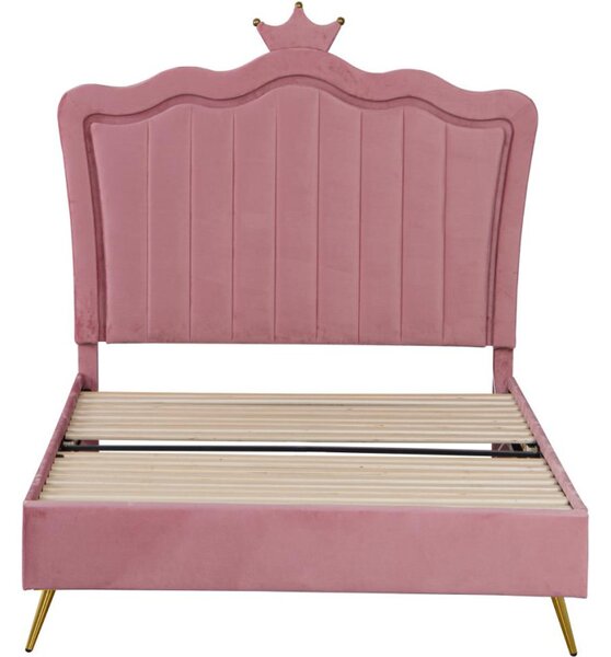 Kondela Postel s roštem, 90x200, růžová Velvet látka, RANIA