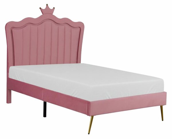 Kondela Postel s roštem, 90x200, růžová Velvet látka, RANIA