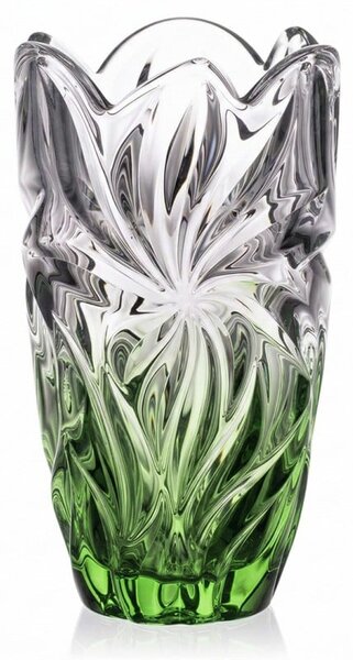 KŘISTÁLOVÁ VÁZA BOHEMIA FLORA GREEN GRADIENT 280 MM