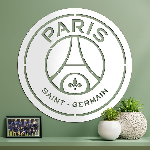 DUBLEZ | Dřevěné fotbalové logo na zeď - PSG | Obraz