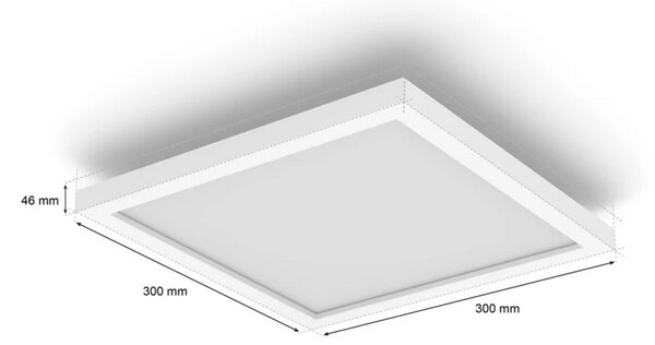 Hue Surimu přisazený LED panel SQ (čtverec) 30x30cm, nastavitelné bílé/barevné světlo