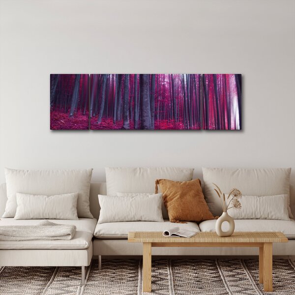 Obraz růžového lesa (170x50 cm)