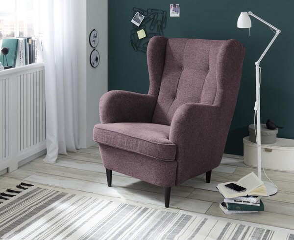 KŘESLO UŠÁK, textil, kompozitní dřevo, lilková MID.YOU - Křesla ušáky, Online Only