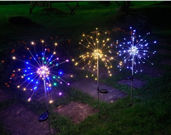 Solární vánoční dekorativní světlo ohňostroj, Firework, 2ks, různé barvy na výběr Barva: Různobarevná