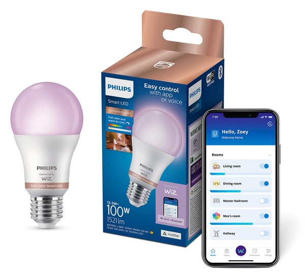 Wiz Smart LED žárovka 12,5W (ekv. 100W) 1521lm 2700-6500K A60 E27