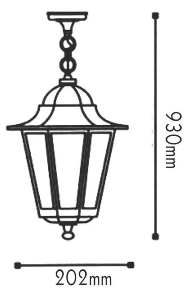 ACA Lighting Garden lantern venkovní závěsné svítidlo HI6025GB