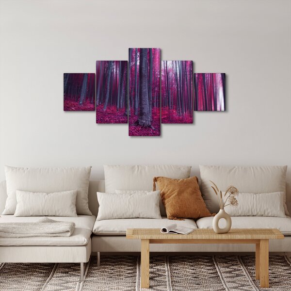 Obraz růžového lesa (125x70 cm)