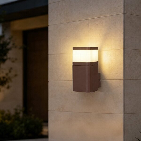 BRILAGI - Venkovní nást. lampa se zás. SCHUKO PILLAR 1xG9/11W/230V IP44 hnědá