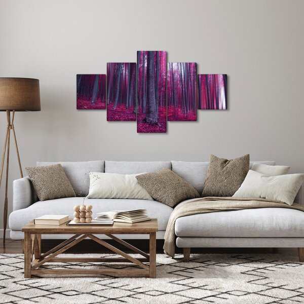 Obraz růžového lesa (125x70 cm)
