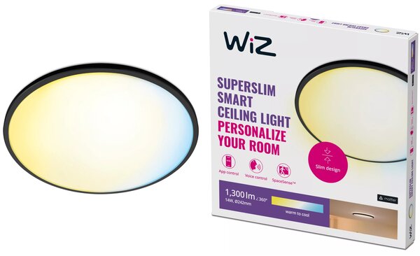 Kulatý Stropní Svítidlo Wiz 24,2 x 2,3 cm černá