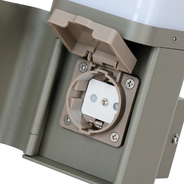 BRILAGI - Venkovní nást. lampa se zás. SCHUKO PILLAR 1xG9/11W/230V IP44 šedá