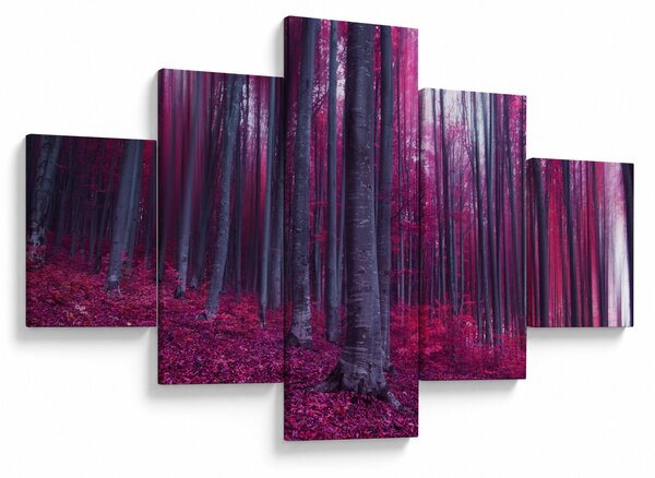 Obraz růžového lesa (125x70 cm)