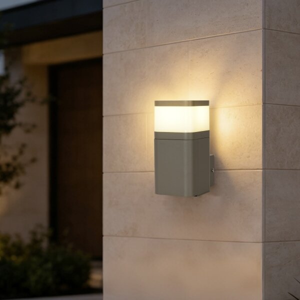 BRILAGI - Venkovní nást. lampa se zás. SCHUKO PILLAR 1xG9/11W/230V IP44 šedá