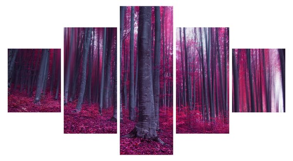 Obraz růžového lesa (125x70 cm)