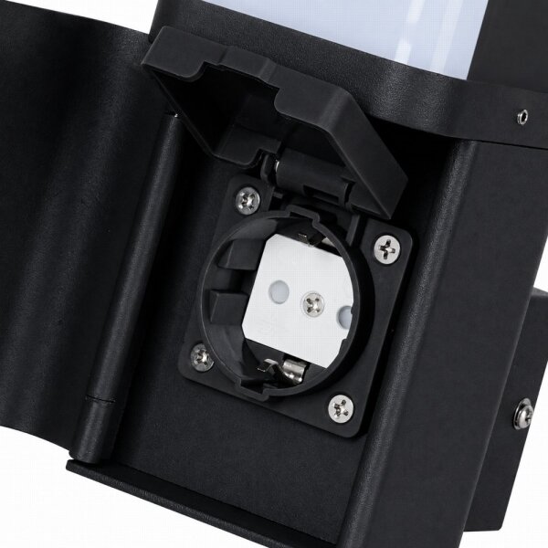 BRILAGI - Venkovní nást. lampa se zás. SCHUKO PILLAR 1xG9/11W/230V IP44 černá
