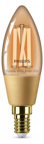 WiZ Smart LED Svíčková žárovka Filament oranžová 4,9 W (ekv. 25 W) 370lm C35 E14