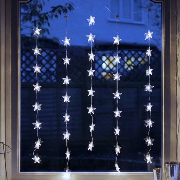 Vánoční LED závěs s 80 hvězdičkami, 2,5m, více barevných variant Barva: Teplá bílá