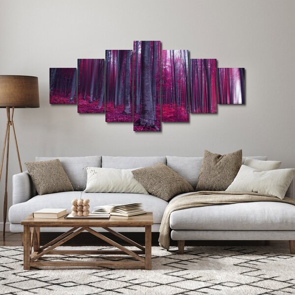 Obraz růžového lesa (210x100 cm)
