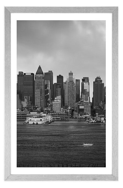 Plakát s paspartou jedinečný New York v černobílém provedení