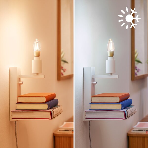 WiZ Smart LED Svíčková žárovka Filament oranžová 4,9 W (ekv. 25 W) 370lm C35 E14