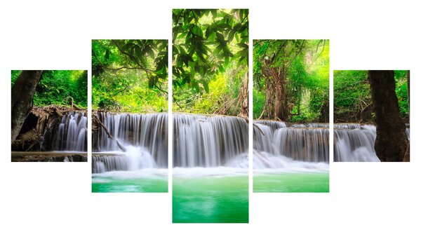 Obraz vodopádu v Kanchanaburi, Thajsko (125x70 cm)