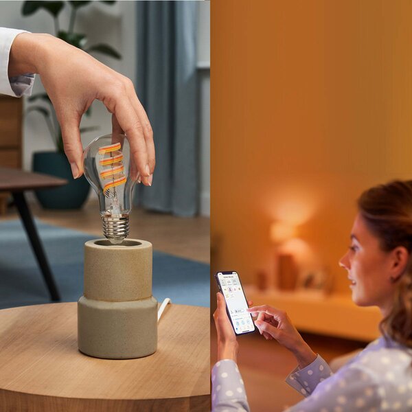 WiZ Smart LED Žárovka s tradičním vzhledem, čirá, 40 W 470lm 2200-6500K (RGB) A60 E27