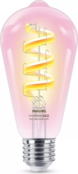 WiZ Smart LED Žárovka s tradičním vzhledem, čirá, 40 W 470lm 2200-6500K (RGB) ST64 E27
