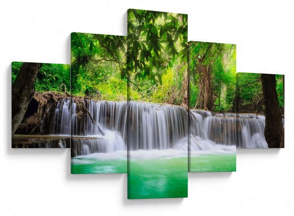 Obraz vodopádu v Kanchanaburi, Thajsko (125x70 cm)