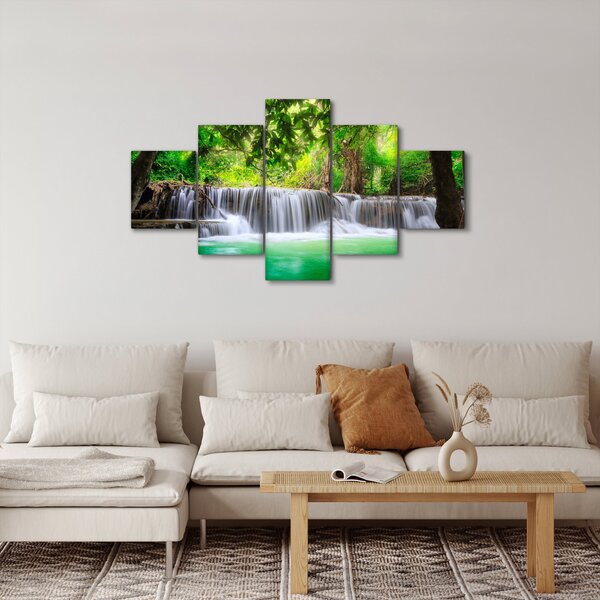Obraz vodopádu v Kanchanaburi, Thajsko (125x70 cm)