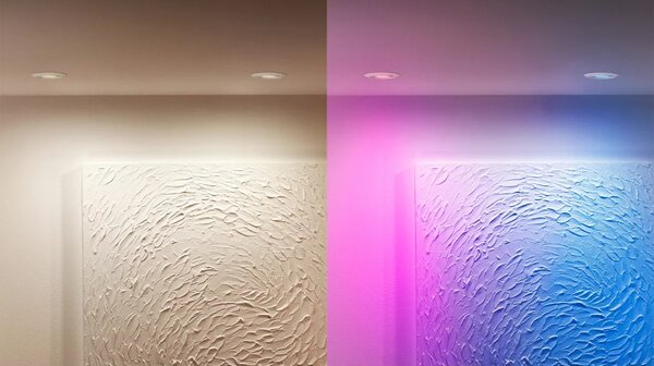 Philips LED bodové svítidlo GU10, sada s RGB žárovkou, bílá, 3 režimy