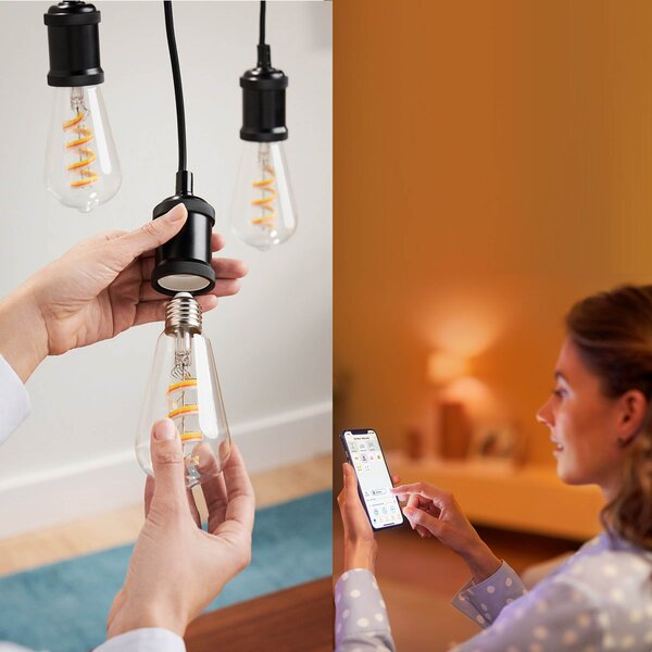 WiZ Smart LED Žárovka s tradičním vzhledem, čirá, 40 W 470lm 2200-6500K (RGB) ST64 E27