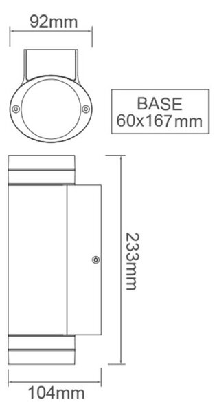 ACA Lighting Garden Wall venkovní nástěnné svítidlo LG6007G