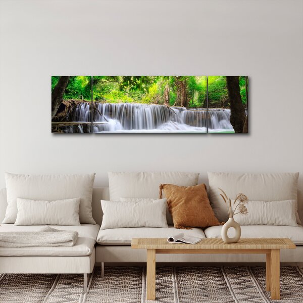 Obraz vodopádu v Kanchanaburi, Thajsko (170x50 cm)