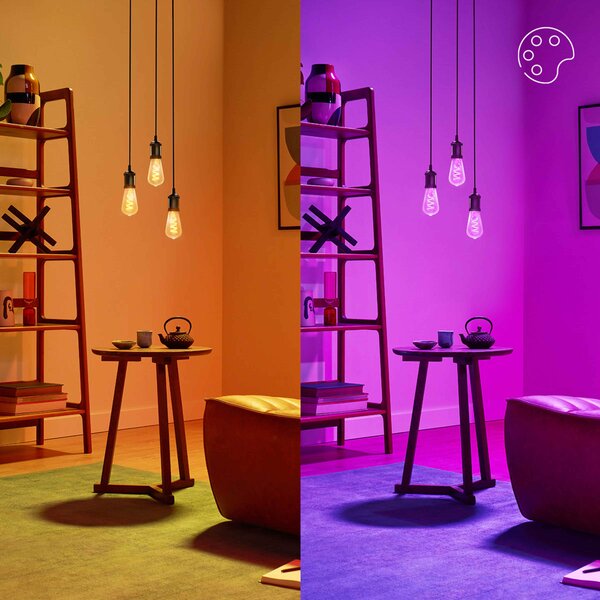 WiZ Smart LED Žárovka s tradičním vzhledem, čirá, 40 W 470lm 2200-6500K (RGB) ST64 E27